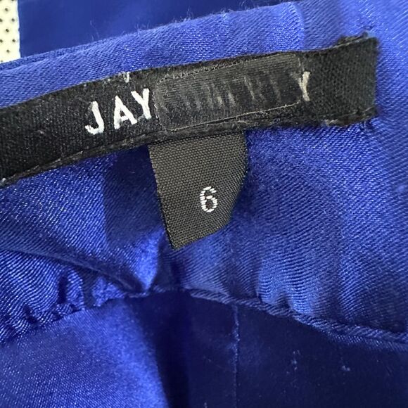 Jay Godfrey Womens Viola Strapless Cobalt Blue Crepe Mini Dress Size 6 Small - Picture 9 of 9